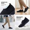 image:imagekonhill Mens Athletic Walking Shoes Breathable Knit Slip On Sneakers Comfortable Casual Work Tennis Shoes for Walking Working TravelAAll Black