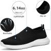 image:imagekonhill Mens Athletic Walking Shoes Breathable Knit Slip On Sneakers Comfortable Casual Work Tennis Shoes for Walking Working TravelABlack