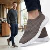 image:imagekonhill Mens Athletic Walking Shoes Breathable Knit Slip On Sneakers Comfortable Casual Work Tennis Shoes for Walking Working TravelABrown