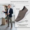 image:imagekonhill Mens Athletic Walking Shoes Breathable Knit Slip On Sneakers Comfortable Casual Work Tennis Shoes for Walking Working TravelABrown