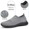 image:imagekonhill Mens Athletic Walking Shoes Breathable Knit Slip On Sneakers Comfortable Casual Work Tennis Shoes for Walking Working TravelADark GreyBlack