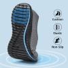 image:imagekonhill Mens Athletic Walking Shoes Breathable Knit Slip On Sneakers Comfortable Casual Work Tennis Shoes for Walking Working TravelADark GreyBlack