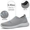 image:imagekonhill Mens Athletic Walking Shoes Breathable Knit Slip On Sneakers Comfortable Casual Work Tennis Shoes for Walking Working TravelADark GreyGrey
