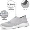 image:imagekonhill Mens Athletic Walking Shoes Breathable Knit Slip On Sneakers Comfortable Casual Work Tennis Shoes for Walking Working TravelALight Grey