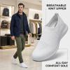 image:imagekonhill Mens Athletic Walking Shoes Breathable Knit Slip On Sneakers Comfortable Casual Work Tennis Shoes for Walking Working TravelAWhite