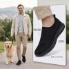 image:imagekonhill Mens Athletic Walking Shoes Breathable Knit Slip On Sneakers Comfortable Casual Work Tennis Shoes for Walking Working TravelBAll Black