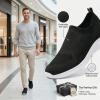 image:imagekonhill Mens Athletic Walking Shoes Breathable Knit Slip On Sneakers Comfortable Casual Work Tennis Shoes for Walking Working TravelBBlack