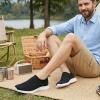image:imagekonhill Mens Athletic Walking Shoes Breathable Knit Slip On Sneakers Comfortable Casual Work Tennis Shoes for Walking Working TravelBBlack