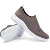 image:imagekonhill Mens Athletic Walking Shoes Breathable Knit Slip On Sneakers Comfortable Casual Work Tennis Shoes for Walking Working TravelBBrown