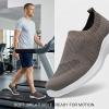 image:imagekonhill Mens Athletic Walking Shoes Breathable Knit Slip On Sneakers Comfortable Casual Work Tennis Shoes for Walking Working TravelBBrown