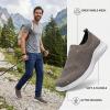 image:imagekonhill Mens Athletic Walking Shoes Breathable Knit Slip On Sneakers Comfortable Casual Work Tennis Shoes for Walking Working TravelBBrown
