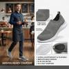 image:imagekonhill Mens Athletic Walking Shoes Breathable Knit Slip On Sneakers Comfortable Casual Work Tennis Shoes for Walking Working TravelBDark Grey