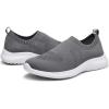 image:imagekonhill Mens Athletic Walking Shoes Breathable Knit Slip On Sneakers Comfortable Casual Work Tennis Shoes for Walking Working TravelBDark Grey