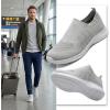 image:imagekonhill Mens Athletic Walking Shoes Breathable Knit Slip On Sneakers Comfortable Casual Work Tennis Shoes for Walking Working TravelBLight Gray