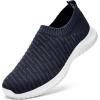 image:imagekonhill Mens Athletic Walking Shoes Breathable Knit Slip On Sneakers Comfortable Casual Work Tennis Shoes for Walking Working TravelCNavy