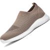 image:imagekonhill Mens Athletic Walking Shoes Breathable Knit Slip On Sneakers Comfortable Casual Work Tennis Shoes for Walking Working TravelABrown