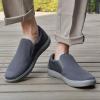 image:imagekonhill Mens Slip On Loafers Sneakers  Casual Knit Walking Shoes for Men Lightweight Breathable Memory Foam Boat Shoes Comfortable SlipOn Driving Loafers for Work Travel BeachBDark Grey