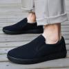 image:imagekonhill Mens Slip On Loafers Sneakers  Casual Knit Walking Shoes for Men Lightweight Breathable Memory Foam Boat Shoes Comfortable SlipOn Driving Loafers for Work Travel BeachBAll Black