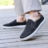 image:imagekonhill Mens Slip On Loafers Sneakers  Casual Knit Walking Shoes for Men Lightweight Breathable Memory Foam Boat Shoes Comfortable SlipOn Driving Loafers for Work Travel BeachABlackWhite