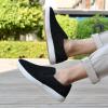 image:imagekonhill Mens Slip On Loafers Sneakers  Casual Knit Walking Shoes for Men Lightweight Breathable Memory Foam Boat Shoes Comfortable SlipOn Driving Loafers for Work Travel BeachBBlackWhite