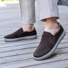 image:imagekonhill Mens Slip On Loafers Sneakers  Casual Knit Walking Shoes for Men Lightweight Breathable Memory Foam Boat Shoes Comfortable SlipOn Driving Loafers for Work Travel BeachABrown