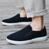 image:imagekonhill Mens Slip On Loafers Sneakers  Casual Knit Walking Shoes for Men Lightweight Breathable Memory Foam Boat Shoes Comfortable SlipOn Driving Loafers for Work Travel BeachBBlackWhite