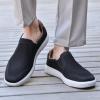 image:imagekonhill Mens Slip On Loafers Sneakers  Casual Knit Walking Shoes for Men Lightweight Breathable Memory Foam Boat Shoes Comfortable SlipOn Driving Loafers for Work Travel BeachABlackWhite