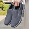 image:imagekonhill Mens Slip On Loafers Sneakers  Casual Knit Walking Shoes for Men Lightweight Breathable Memory Foam Boat Shoes Comfortable SlipOn Driving Loafers for Work Travel BeachBDark Grey