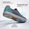 image:imagekonhill Mens Slip On Loafers Sneakers  Casual Knit Walking Shoes for Men Lightweight Breathable Memory Foam Boat Shoes Comfortable SlipOn Driving Loafers for Work Travel BeachADark Grey