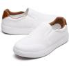 image:imagekonhill Mens Slip On Loafers Sneakers  Casual Knit Walking Shoes for Men Lightweight Breathable Memory Foam Boat Shoes Comfortable SlipOn Driving Loafers for Work Travel BeachAll White