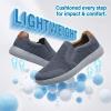 image:imagekonhill Mens Slip On Loafers Sneakers  Casual Knit Walking Shoes for Men Lightweight Breathable Memory Foam Boat Shoes Comfortable SlipOn Driving Loafers for Work Travel BeachADark Grey