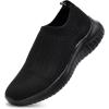 image:imagekonhill Womens Slip On Sneakers Lightweight Walking Shoes Breathable Work Shoes for Nursing amp Standing All Day0627 All Black