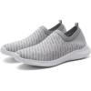 image:imagekonhill Womens Slip On Sneakers Lightweight Walking Shoes Breathable Work Shoes for Nursing amp Standing All Day2108 Lgray