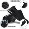 image:imagekonhill Womens Slip On Sneakers Lightweight Walking Shoes Breathable Work Shoes for Nursing amp Standing All Day2133 All Black