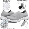 image:imagekonhill Womens Slip On Sneakers Lightweight Walking Shoes Breathable Work Shoes for Nursing amp Standing All Day2133 Lgray