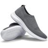 image:imagekonhill Womens Slip On Sneakers Lightweight Walking Shoes Breathable Work Shoes for Nursing amp Standing All Day8636 Dark Grey