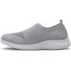 image:imagekonhill Womens Slip On Sneakers Lightweight Walking Shoes Breathable Work Shoes for Nursing amp Standing All Day8636 Lgray