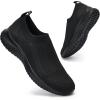 image:imagekonhill Womens Slip On Sneakers Lightweight Walking Shoes Breathable Work Shoes for Nursing amp Standing All Day0627 All Black