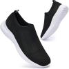 image:imagekonhill Womens Slip On Sneakers Lightweight Walking Shoes Breathable Work Shoes for Nursing amp Standing All Day0627 Black