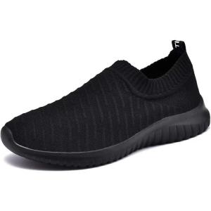 image:imagekonhill Womens Slip On Sneakers Lightweight Walking Shoes Breathable Work Shoes for Nursing amp Standing All Day0617 All Black