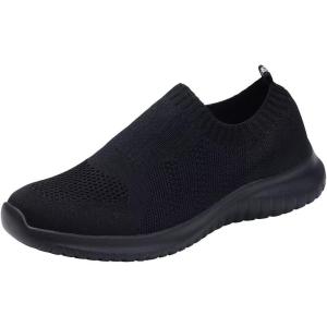 image:imagekonhill Womens Slip On Sneakers Lightweight Walking Shoes Breathable Work Shoes for Nursing amp Standing All Day2133 All Black