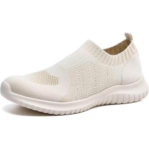 image:imagekonhill Womens Slip On Sneakers Lightweight Walking Shoes Breathable Work Shoes for Nursing amp Standing All Day2133 Beige