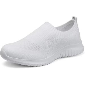 image:imagekonhill Womens Slip On Sneakers Lightweight Walking Shoes Breathable Work Shoes for Nursing amp Standing All Day2133 White