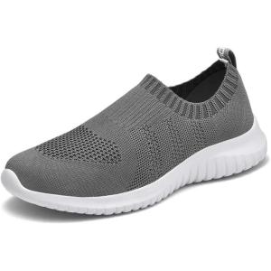 image:imagekonhill Womens Slip On Sneakers Lightweight Walking Shoes Breathable Work Shoes for Nursing amp Standing All DayDark Grey