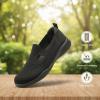 image:imagekonhill Womens Slip On Walking Shoes Breathable Knit Loafers for Women Lightweight Casual Comfort Flats for Work Travel and Everyday WearAll Black