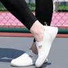 image:imagekonhill Womens Slip On Walking Shoes Breathable Knit Loafers for Women Lightweight Casual Comfort Flats for Work Travel and Everyday WearAll White