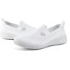 image:imagekonhill Womens Slip On Walking Shoes Breathable Knit Loafers for Women Lightweight Casual Comfort Flats for Work Travel and Everyday WearAll White