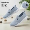 image:imagekonhill Womens Slip On Walking Shoes Breathable Knit Loafers for Women Lightweight Casual Comfort Flats for Work Travel and Everyday WearLight Gray