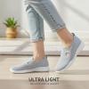 image:imagekonhill Womens Slip On Walking Shoes Breathable Knit Loafers for Women Lightweight Casual Comfort Flats for Work Travel and Everyday WearLight Gray
