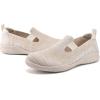 image:imagekonhill Womens Slip On Walking Shoes Breathable Knit Loafers for Women Lightweight Casual Comfort Flats for Work Travel and Everyday WearMilk Yellow